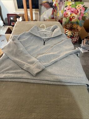 Zella Heather Gray Women's Half-Zip Cozy Pullover